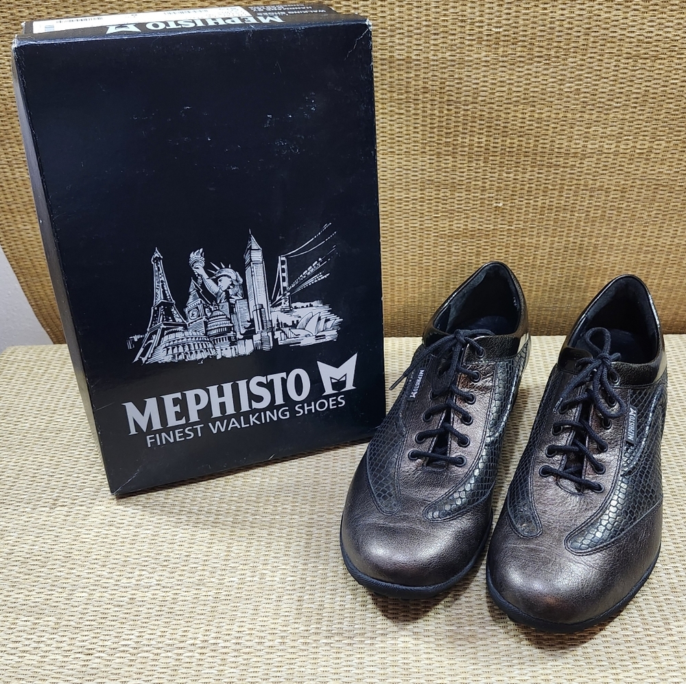 Mephisto Leccia Oxford Shoes Bronze Size 8